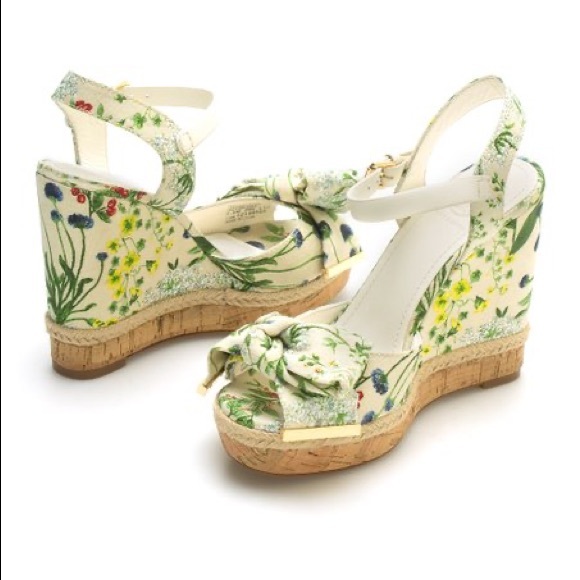 Tory Burch Shoes - Tory Burch Penny Wedge Sandal Floral 8